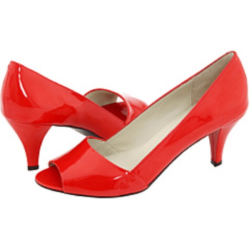 Marc by Marc Jacobs Red Patent Leather Peep Toe